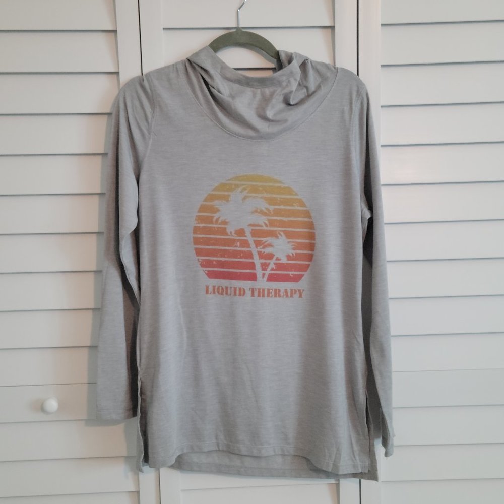 Liquid therapy long sleeve hooded top